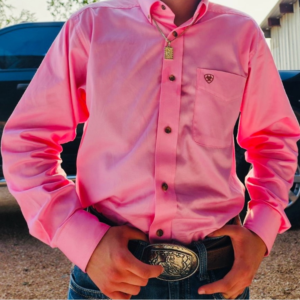 Ariat Pink Casual Button Down Shirt